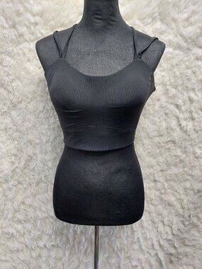 Lululemon Black Like a Cloud Ribbed Longline Bra Size 10